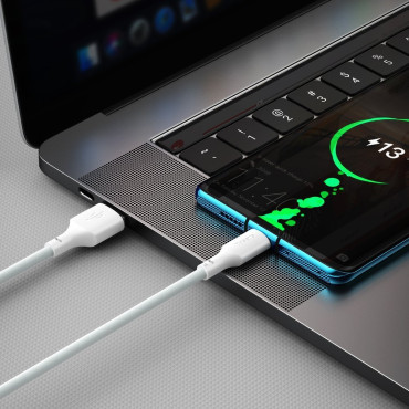 2x USB-C kabel Rychlé nakládání napájení Rychlé nabíjení 40W 5 A 1,5 m bílá