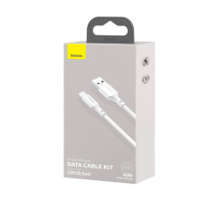 2x USB-C kabelis Ātrā iekraušanas jauda Piegāde Ātrā maksa 40W 5 A 1,5 M balta