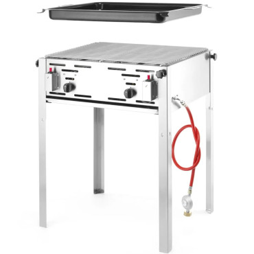 Gril à gaz avec poêle Grill Master Maxi 590x480mm 11.6kW - Hendi 154717