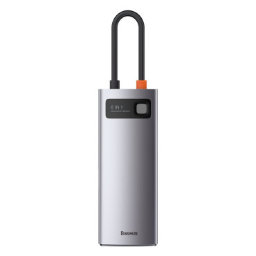 Multifunkcionalno pesto 6in1 USB USB-C PD HDMI 3X USB 3.2 RJ45 Gray