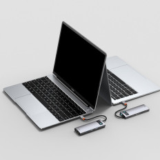 Multifunktionell nav 8in1 USB USB-C PD 100W HDMI SD-kortläsare och microSD 3x USB 3.2 RJ45 Grå
