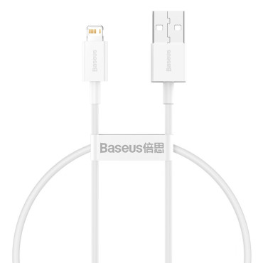 Superior kabelis USB kabelis iPhone Lightning 2.4a 25cm balts