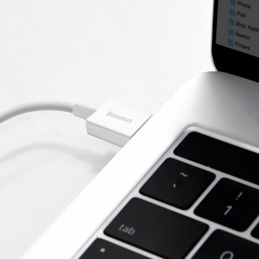 Superior kabelis USB kabelis iPhone Lightning 2.4a 25cm balts