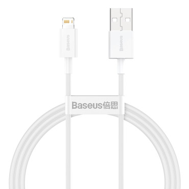 Superior kabel USB kabel iPhone Lightning 2.4a 1m Bela