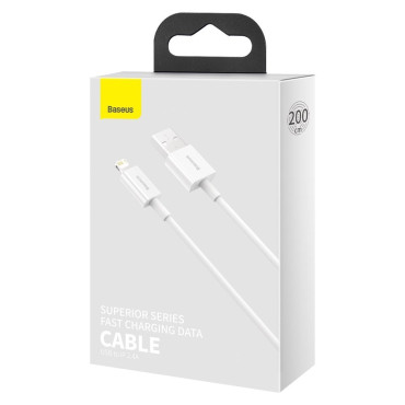 Geresnis kabelis USB kabelis "iPhone" žaibas 2,4A 2m balta