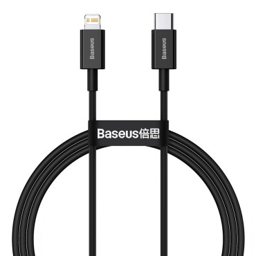 Cavo Superior USB-C Cable Iphone Lightning per ricarica veloce 20W 1M Nero