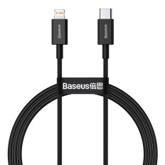 Cavo Superior USB-C Cable Iphone Lightning per ricarica veloce 20W 1M Nero