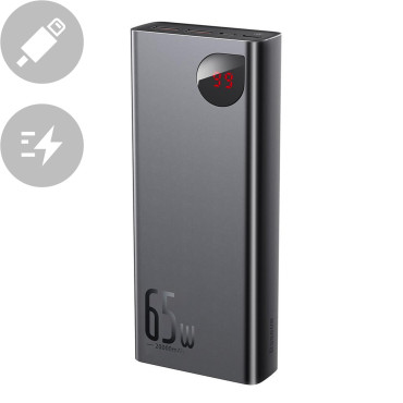 Adaman powerbank 2x USB 1x USB-C 1x microUSB 20000mAh 65W Quick Charge μαύρο