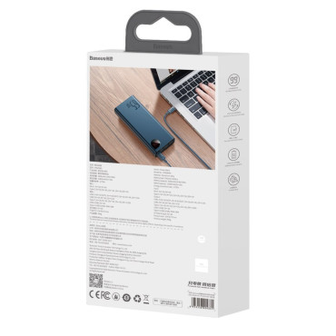 Adaman PowerBank 2x USB 1x USB-C 1X Microousb 200MAH 65W Quick Charge Black