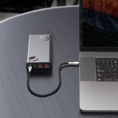Adaman PowerBank 2x USB 1x USB-C 1X Microousb 200MAH 65W Quick Charge Black