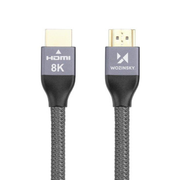 Kábel káblov HDMI 2.1 8K 60 Hz 48 Gbps 4K 120 Hz 2K 144 Hz 3 m Striebro