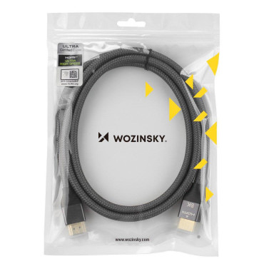 Kábel káblov HDMI 2.1 8K 60 Hz 48 Gbps 4K 120 Hz 2K 144 Hz 3 m Striebro