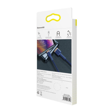 Ανθεκτικό νάιλον καλώδιο USB καλώδιο Iphone Lightning QC3 1.5 1.5A 2M μπλε