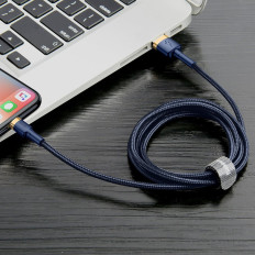 Cavo durevole del cavo di nylon Cable USB Lightning QC3.0 1.5a 2m blu