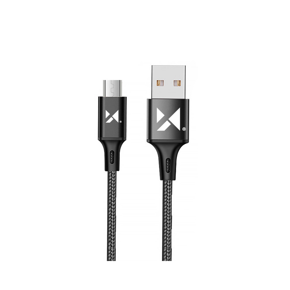 Močna kabelska žica v USB Microusueb 2,4a 1m črna rokavica
