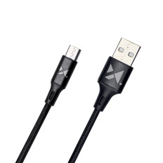 Vahva kaapelijohto USB-mikrotuulilla 2.4a 1m musta käsine