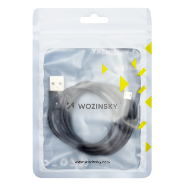 Silný káblový vodič v USB Microusb 2.4A 1M Čierna rukavica