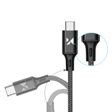 Sterk kabeltråd i USB USB-C 2.4A 1M svart