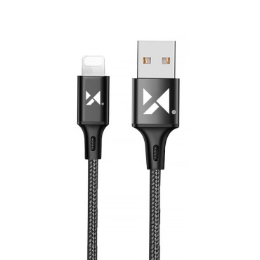 Καλώδιο καλωδίου USB iPhone Lightning 2.4a 1m Μαύρο