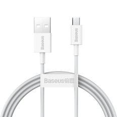 Overlegen kabel USB MicroUSB-kabel for rask lasting 2a 1m hvit