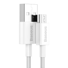 Overlegen kabel USB MicroUSB-kabel for rask lasting 2a 1m hvit