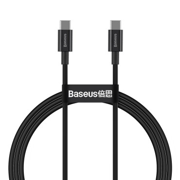 Superior kabel USB-C USB-C Snabbladdning FCP 100W 5A 20V 1M Svart