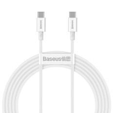 Overlegen kabel USB-C USB-C Hurtig opladning FCP 100W 5A 20V 2M White