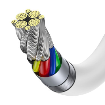 Vynikajúci kábel USB-C USB-C Rýchly náboj FCP 100W 5A 20V 2M Biela
