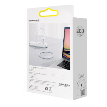 Superior kabel USB-C USB-C Snabbladdning FCP 100W 5A 20V 2M Vit