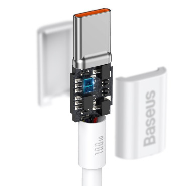 Superior kabel USB-C USB-C Snabbladdning FCP 100W 5A 20V 2M Vit