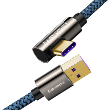 Leģendārais leņķa kabeļa kabelis USB spēlētājs USB-C 66W 2m zils