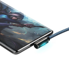 Leģendārais leņķa kabeļa kabelis USB spēlētājs USB-C 66W 2m zils