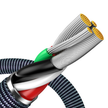 Kabelový kabel pro rychlé zatížení a přenos dat iPhone Lightning 2.4a 1.2m Černá