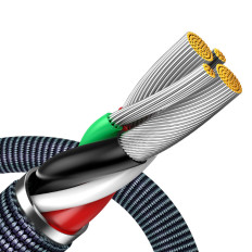 Kabelový kabel pro rychlé zatížení a přenos dat iPhone Lightning 2.4a 1.2m Černá