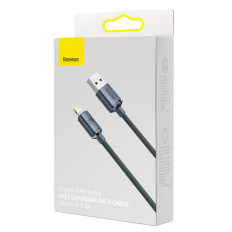 Cabo de cabo para carga rápida e transferência de dados iPhone relâmpago 2.4a 1.2m Preto