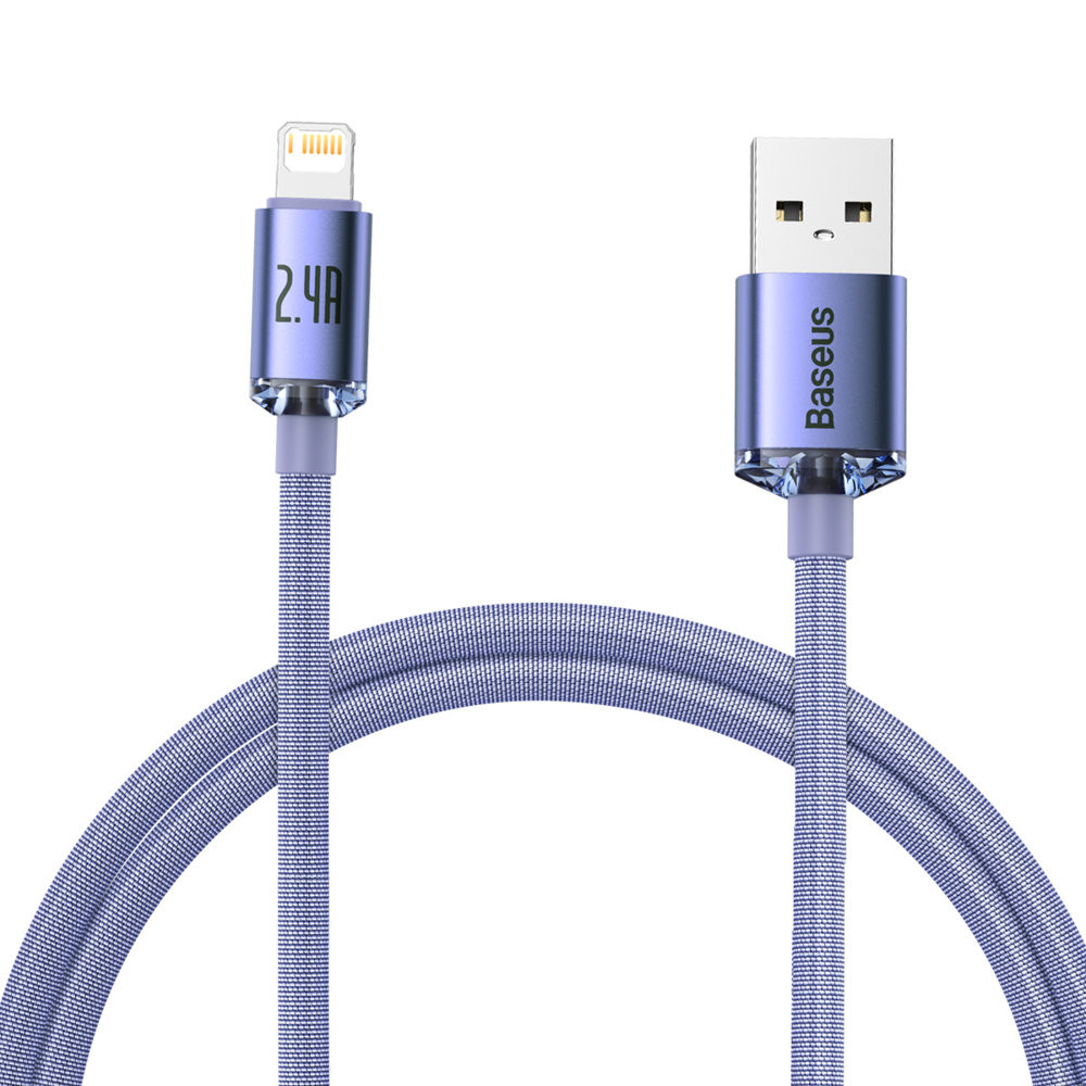 Cable cable for fast loading and data transfer iphone Lightning 2.4A 1.2m violet