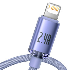 Kabelkabel zum schnellen Laden und Datenübertragung iPhone Blitz 2.4A 1.2m Violett