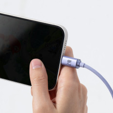 Kabelkabel voor snelle laad- en gegevensoverdracht iPhone-bliksem 2.4A 1.2m Violet