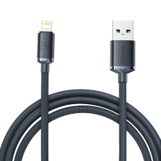 Kabelkabel för snabb lastning och dataöverföring iPhone Lightning 2.4a 2m svart