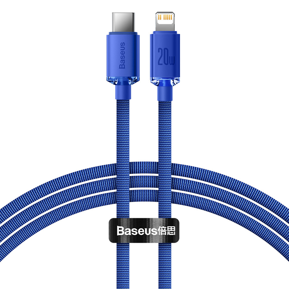 Kabelski kabel za hitro nalaganje in prenos podatkov USB-C iPhone Lightning 20W 1.2m Modra