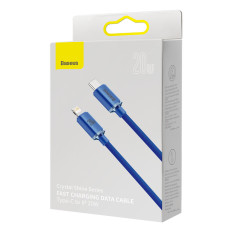 Cable de cable para carga rápida y transferencia de datos USB-C iPhone Lightning 20W 1.2m Azul