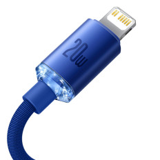 Cable de cable para carga rápida y transferencia de datos USB-C iPhone Lightning 20W 1.2m Azul