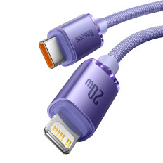 Kabeļu kabelis ātrai iekraušanai un datu pārsūtīšanai USB-C iPhone Lightning 20W 1.2m Violet