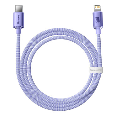 Kabeļu kabelis ātrai iekraušanai un datu pārsūtīšanai USB-C iPhone Lightning 20W 1.2m Violet