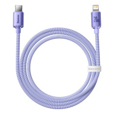 Kabeļu kabelis ātrai iekraušanai un datu pārsūtīšanai USB-C iPhone Lightning 20W 1.2m Violet