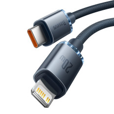 Kabelkabel for rask lading og dataoverføring USB-C iPhone Lightning 20W 2M svart