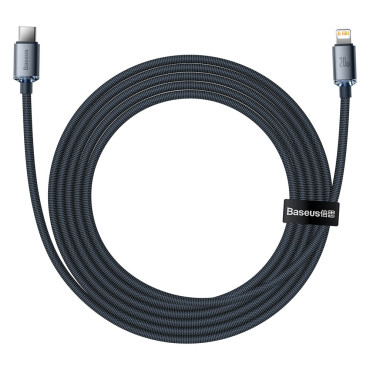 Kabelkabel for rask lading og dataoverføring USB-C iPhone Lightning 20W 2M svart