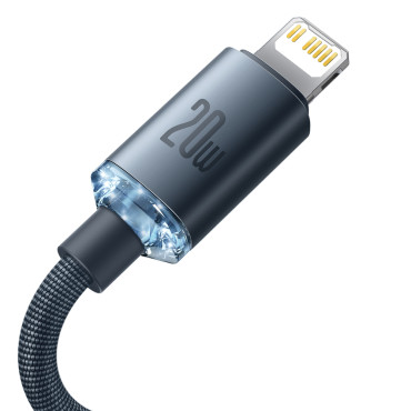 Kabelkabel for rask lading og dataoverføring USB-C iPhone Lightning 20W 2M svart