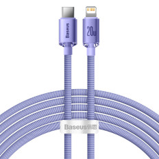 Kabelinė kabelis greitai pakrovimui ir duomenų perdavimo USB-C iPhone žaibas 20W 2M violetinė