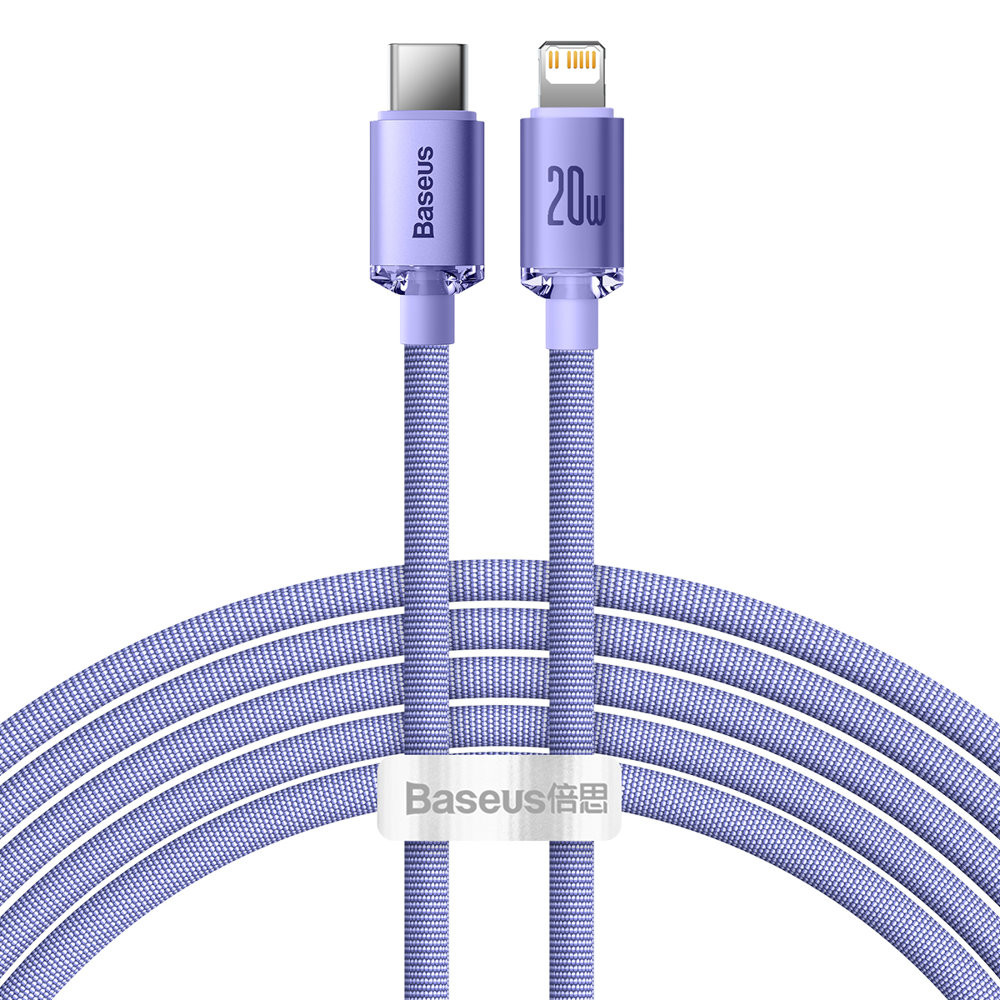 Kaapeli kaapeli nopeaan lataukseen ja tiedonsiirtoon USB-C iPhone Lightning 20W 2m violetti